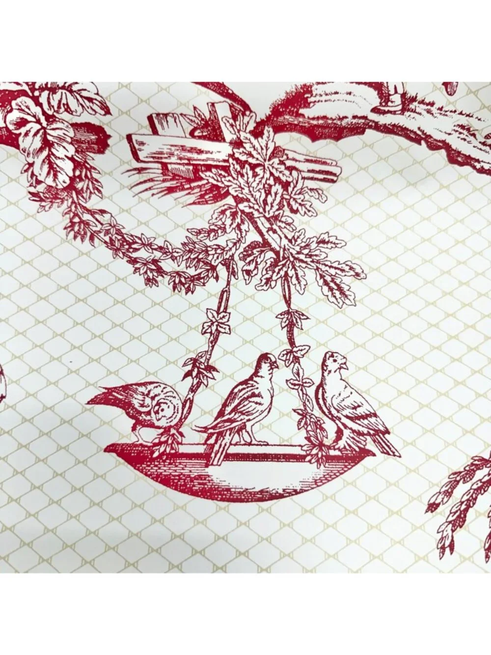 Thibaut Red White Toile Wallpaper Rolls 60.75 SF plus Strippable Stain Resistant